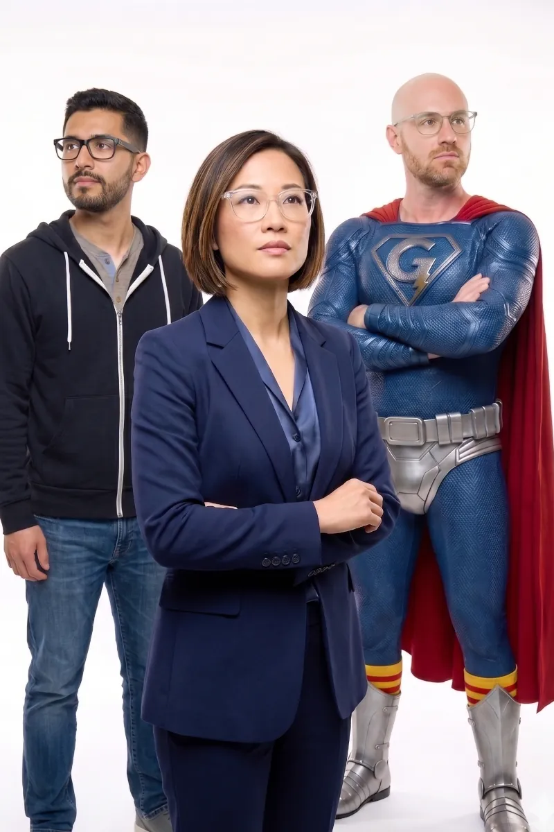 Grover working alongside an executive team